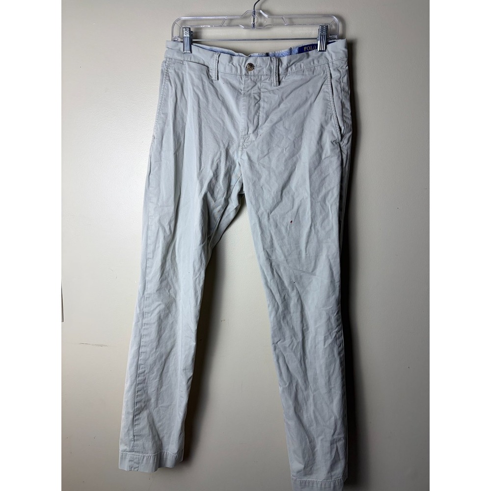 Polo Ralph Lauren Stretch Chino Pants Mens 30/32 Light Gray Twill
